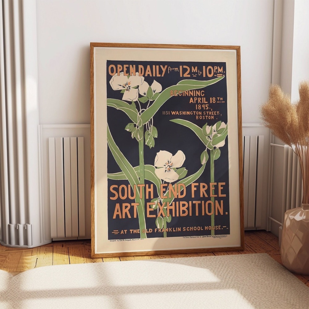 Blooming Elegance- Victorian Art Nouveau Flower Exhibition Poster